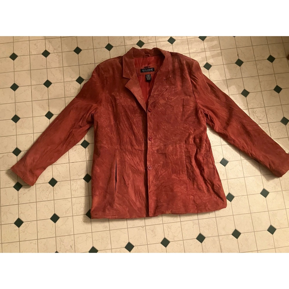 Y2K Vintage Dialogue Burgundy Leather Suede Fringe Western Boho Jacket XL